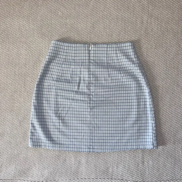 Brandy Melville Light Blue Plaid Check Cara Slit Skirt Preppy OneSize - Image 2