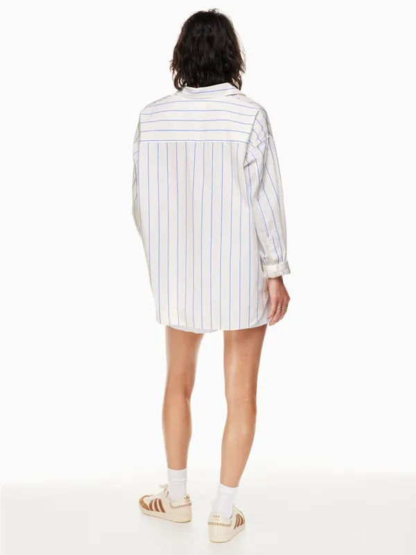 Aritzia Wilfred Organic Cotton‎ Relaxed Striped Poplin Button-Up Shirt Size XS - Image 9