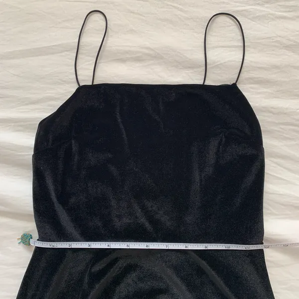 Urban Outfitters Black Velvet Straight-Neck Mini Dress - Image 10