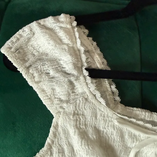 White Urban Outfitters Smocked Women's Crop Top - Image 5