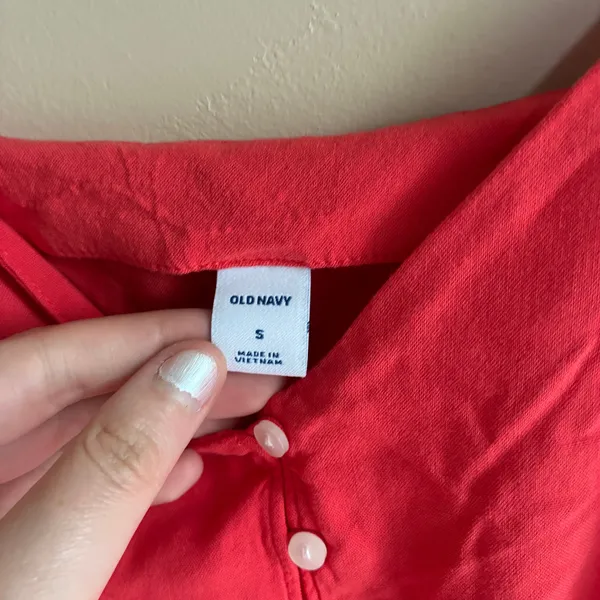 NWT Old Navy coral red rayon tank top spaghetti straps y2k women's‎ size small - Image 4