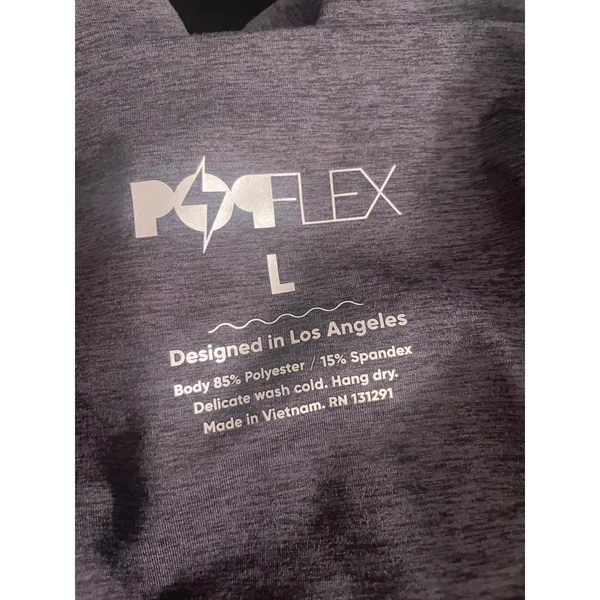Popflex Gray Crossover Cropped Leggings Size Large Heathered Activewear Yoga - Image 6