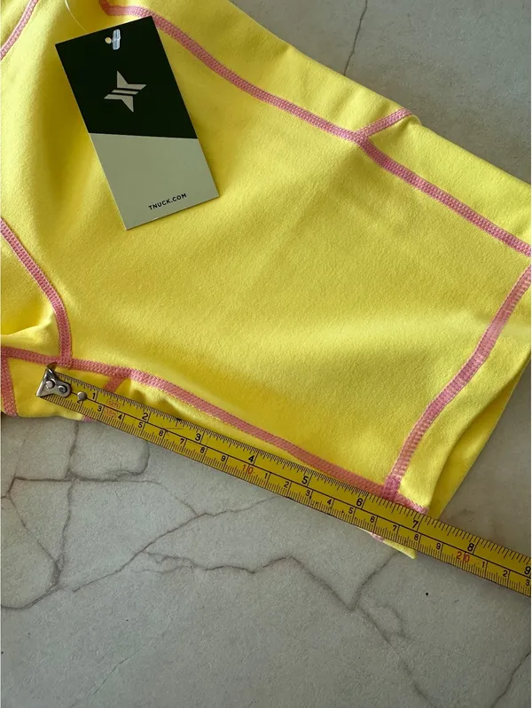 NWT Tuckernuck Sundaze Compression Biker Shorts Yellow & Pink 7” Women’s size XS - Image 11
