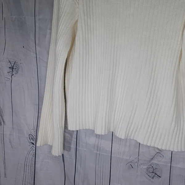 Sincerely Jules Off White Ribbed Knit Boho Cozy Chic Button Front Cardigan NWT - Image 10