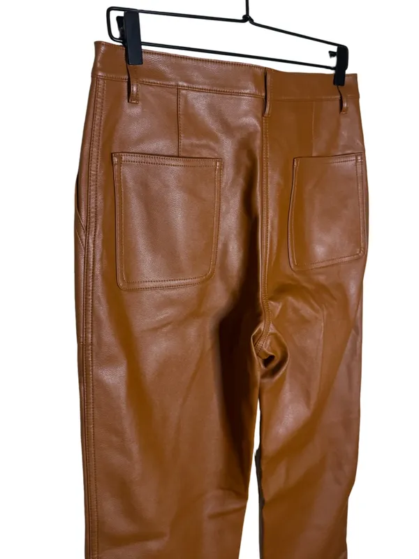 Aritzia Wilfred Free Lucy Pant Camel Vegan Leather Size 10 Neutral Capsule - Image 7