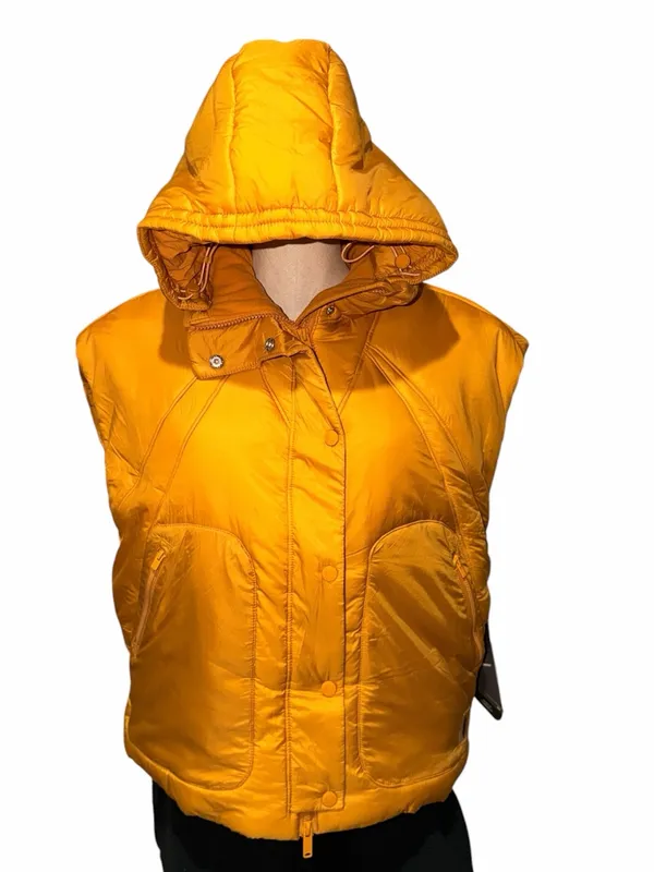 FP Free People Movement Hooded Parker Poncho Primaloft Vest Insulation Mustard - Image 6