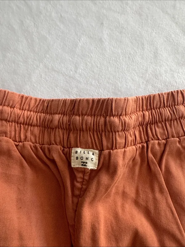 Billabong Women's Rust Orange Drawstring Athletic Shorts - Image 4