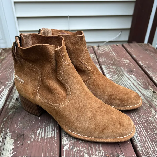 UGG Women's Bandara Suede Ankle Brown Zip Block Heel Boots/Bootie/Shoes|Size:9.5 - Image 13