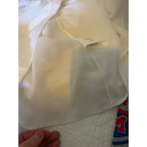 Club Monaco Midi Dress Size 2 White Cotton Silk Button Front Coastal Luxury NWT - Image 8