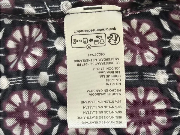 NWT Free People Briella Ruched Black‎ Purple Floral Combo Mesh Boho Midi Dress - Image 7