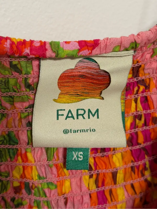 NEW Farm Rio Mixed Fruits Paradise Midi Dress Size XS NWOT Tropical Cotton - Image 4