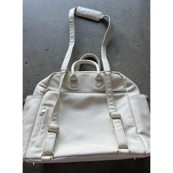 AYLA Co DIAPER BAG white cream Women’s Large Bag Travel Multipocket Carryon - Image 15