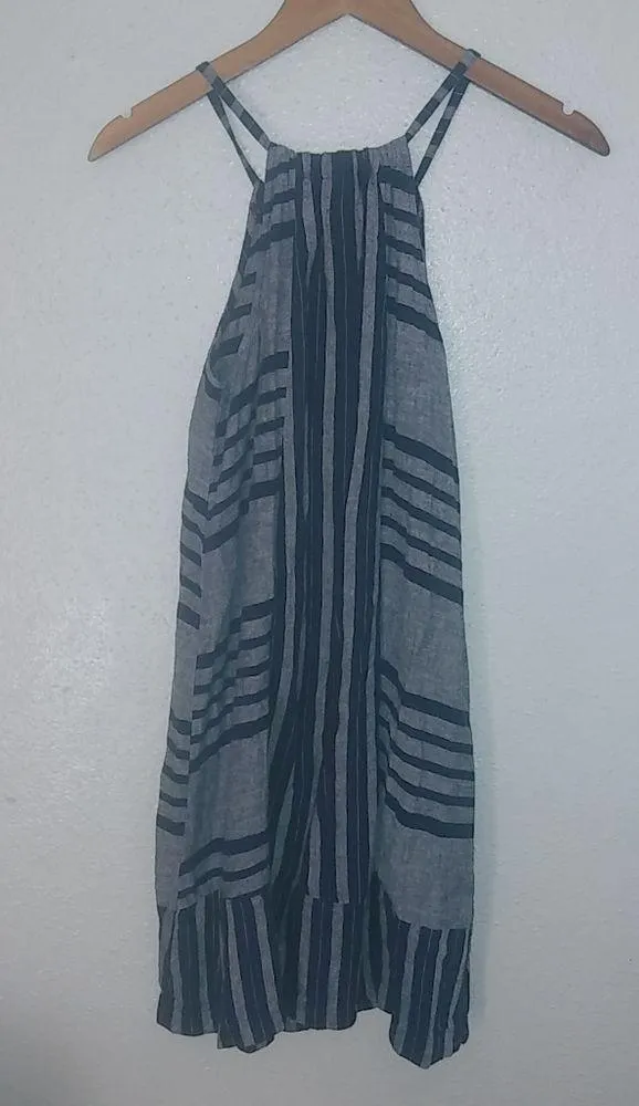 Old Navy S Baja Serape Summer Cotton Pocketed Halter Mini Dress - Image 4
