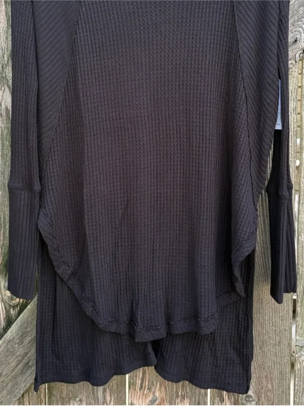 NWT Free People Ventura Thermal Tunic Top Black Size Medium - Image 8