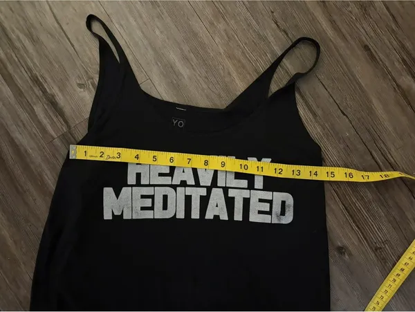 Yoga Rx Black Graphic Tank Top Highly Meditated S/M Grunge - Image 4