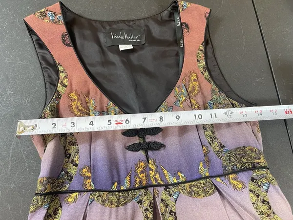 Vintage Y2K Asian Inspired Nicole Miller 2 Empire Waist Sleeveless Mini Dress - Image 10