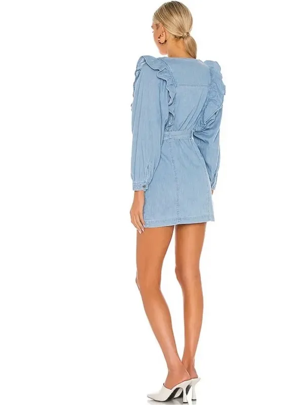 Free People Imogene Denim Mini Dress - Image 7