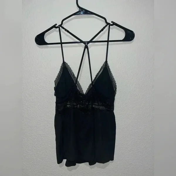 Victorias Secret Sleepwear Tanktop Black Lace - Image 5