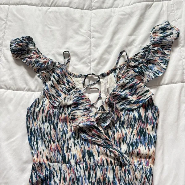 Olivaceous Mini Dress Womens Size Medium‎ Ruffle Bohemian Milkmaid Coquette - Image 2
