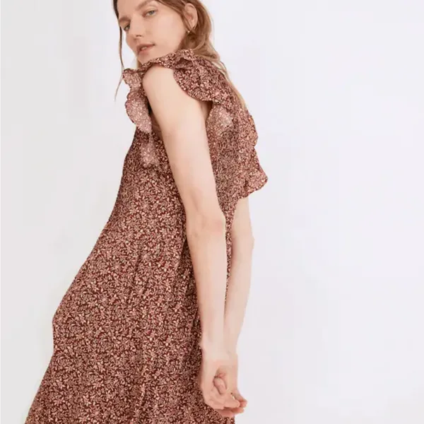 MADEWELL Pintuck‎ Mini Dress in Florentine Floral size Small - Image 3