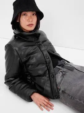Leather Puffer Jacket - Image 6