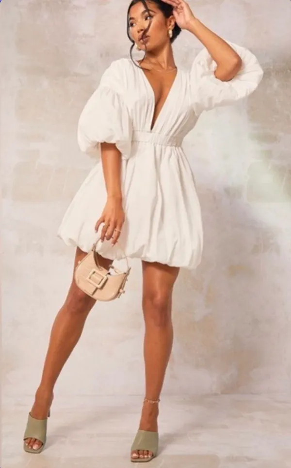 Pretty Little Thing Bubble Puff Dress! Very bridal! - Image 4