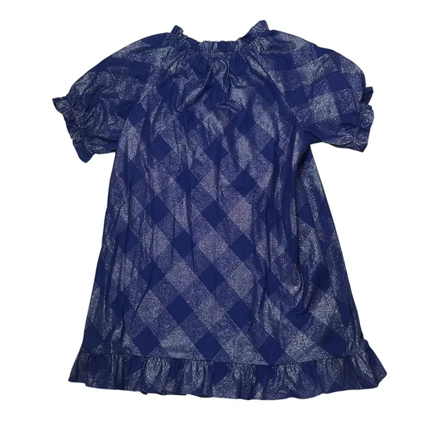 Hill House The Katherine Nap Dress in Navy Blue Glitter Check - Image 2