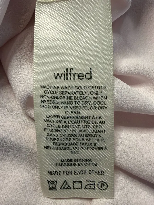 Aritzia Wilfred Genoa Midi Dress Women's Medium Baby Pink Chiffon Formal Wedding - Image 15