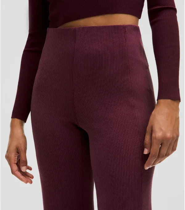 Lululemon Ribbed Softstreme Flared Pants in Garnet Red - Image 5