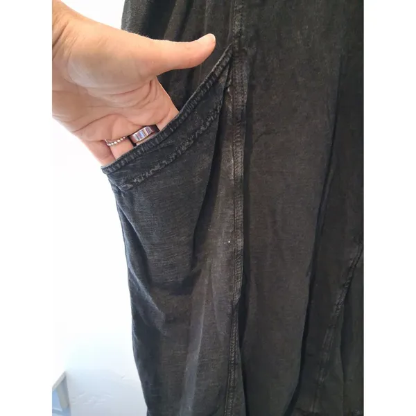 Daily Practice Anthropologie Malibu Creek Dress Cotton Ruffle Black measures Med - Image 4