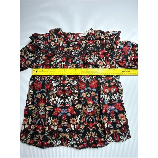 Ann Taylor Loft XXSP Top Floral‎ Print Stretch Long Sleeves Blouse Soft Crew - Image 4