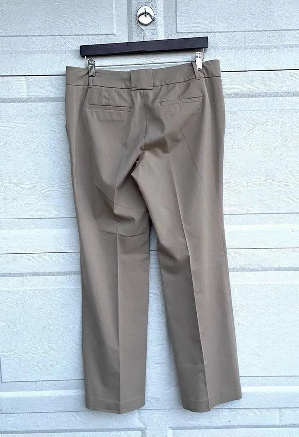 Ann Taylor Womens Pants Trouser Beige Wide Leg Career Pockets Flat Front 10 - Image 3