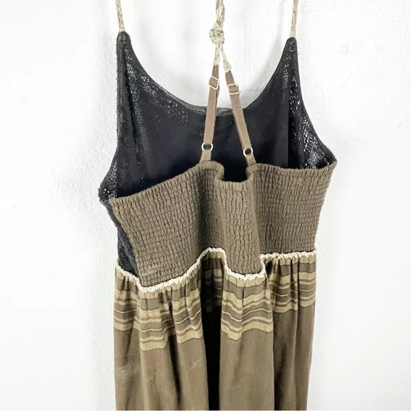FREE PEOPLE Brown Sleeveless Knot Front Smocked Back Maxi Dress, Size 6 - Image 8