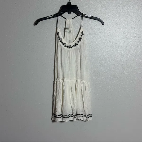 Urban Outfitters Women Ivory Embroidered Dream Catcher‎ Tiered Tank Top size S - Image 2