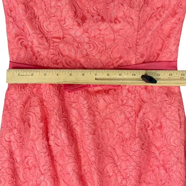 Vintage Jessica McClintock Pink Floral Lace Strapless Mermaid Maxi Dress size 10 - Image 4