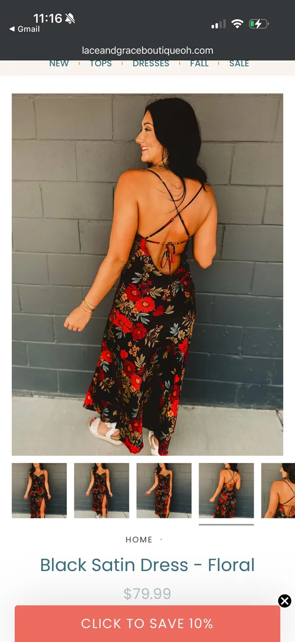Floral Dress Black - Image 4