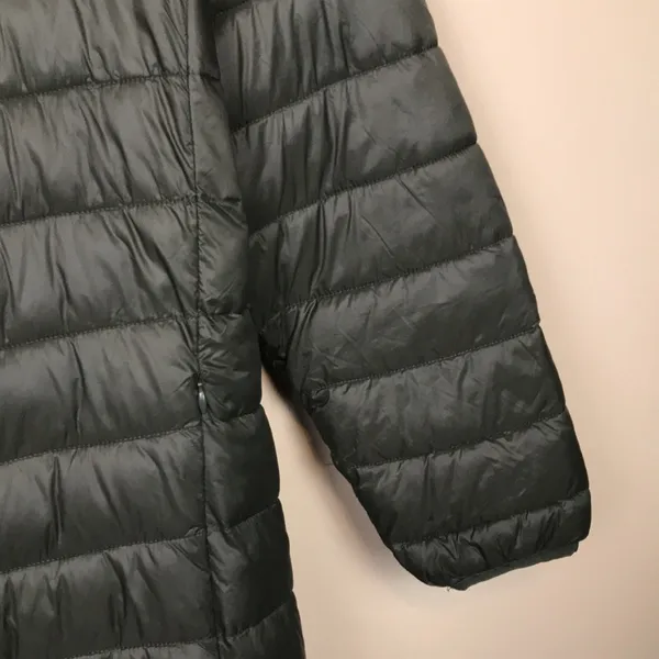 Harvey & Jones Women's Olive Green Nylon Long Line Hooded Puffer Coat - Image 4