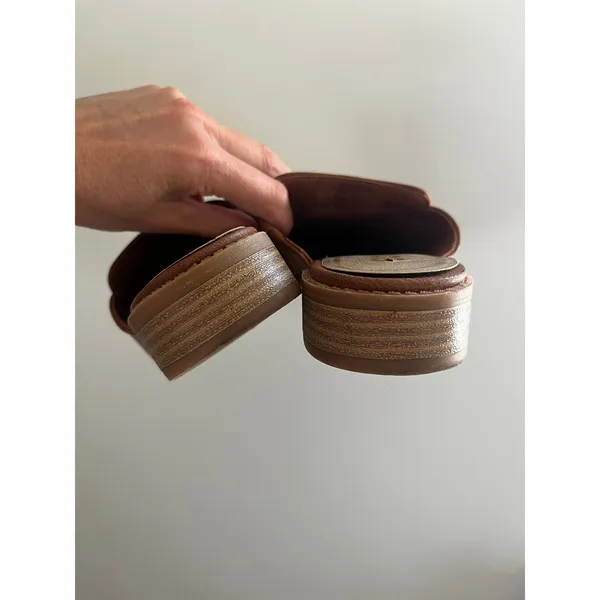 BP Leather Mules 6.5 Cognac Brown Maya Bootie Boho Chic Office Neutral Everyday - Image 8