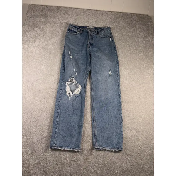Abercrombie & Fitch Women's Jeans 28/6r The Dad High Rise Button Fly Distressed - Image 8