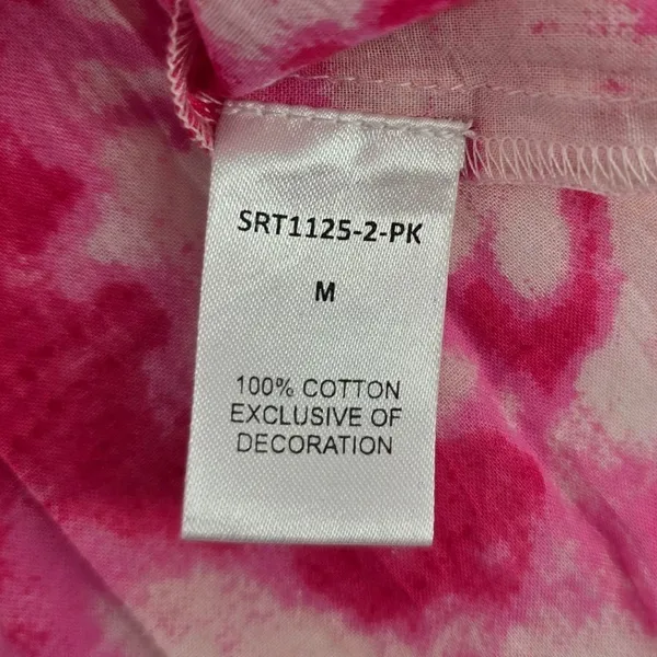 THML Top Womens Medium Bora Bora Tie Dye Flutter Sleeve Pink Blue NEW - Image 4