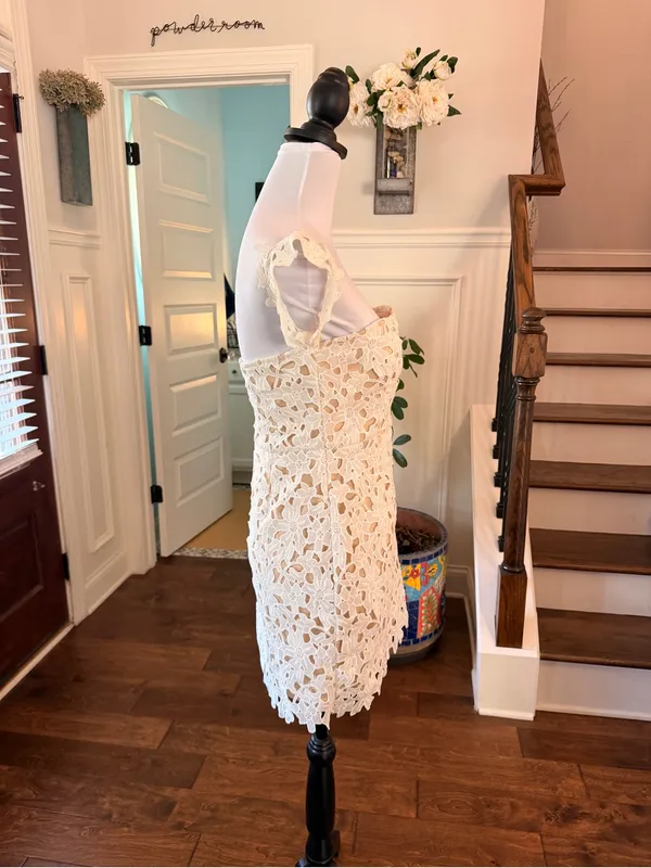 More To Come NWT Shannan Off-Shoulder White Lace Mini Dress - Image 6