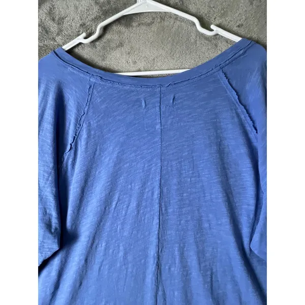 Free People Aria Trapeze Long Sleeve Tunic Top Oversized Size Medium Blue - Image 4
