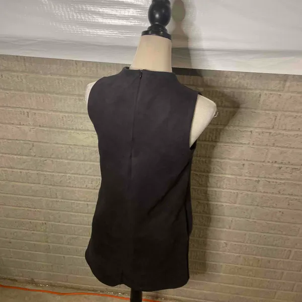 Sadie & Sage Black Faux Suede High Neck Sleeveless Dress Size‎ S - Image 3