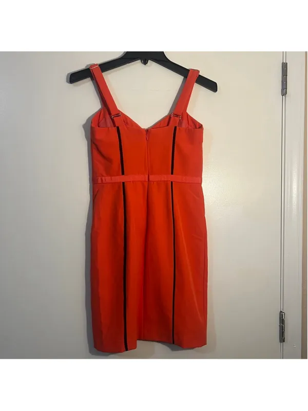 Rebecca Minkoff Orange Sheath Dress Size 0 Adjustable Straps - Image 3