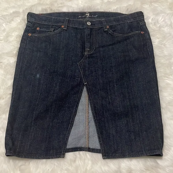 7 For All Mankind Roxy Denim Jean Skirt Y2K Minimalist Capsule 32 14 - Image 2