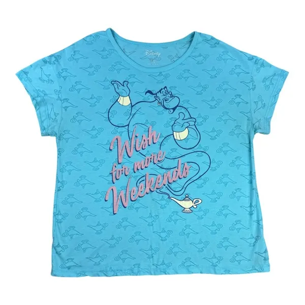 Disney Aladdin Genie Sleep Shirt XL Turquoise Wish‎ For More Weekends Loungewear - Image 2