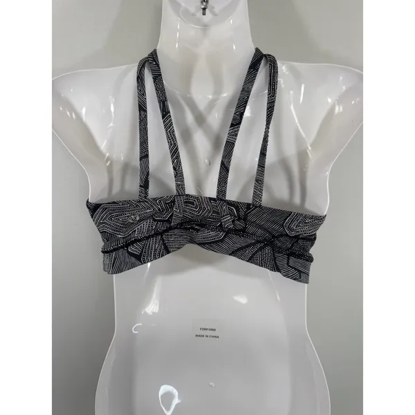 Lululemon Free To‎ Be Wild Sports Bra Black White Geometric Strappy Size 4 - Image 6