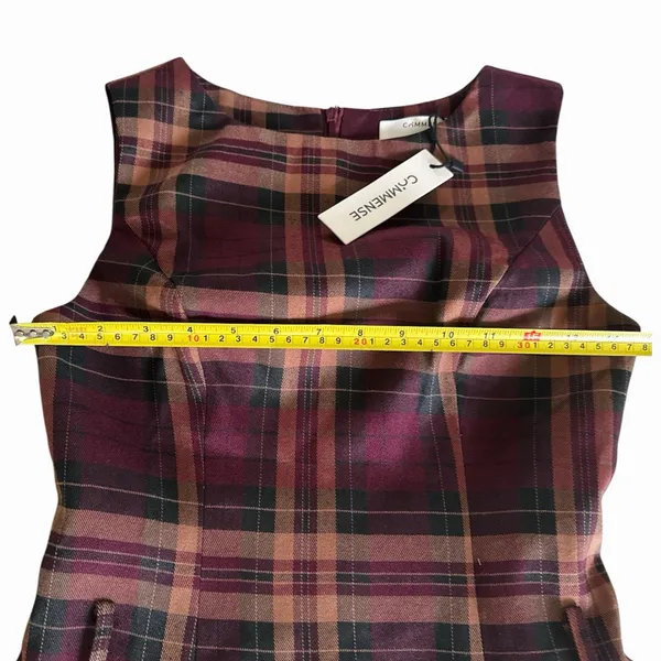 Commense Plaid Mini Dress in Burgundy multicolor - Image 10