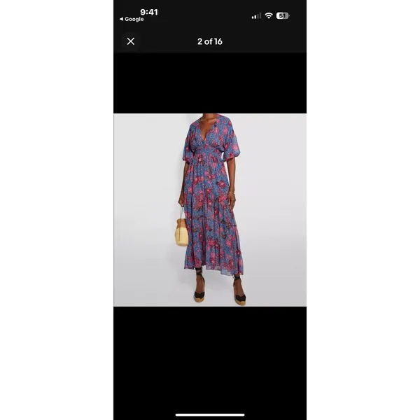 MISA Los Angeles Pippa Floral Tiered Maxi Dress Open Back Night Blooms M‎ $375 - Image 4
