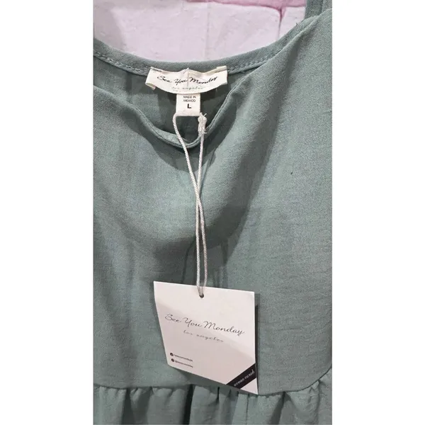 See‎ you Monday green dress size large flowy beach vacation - Image 4